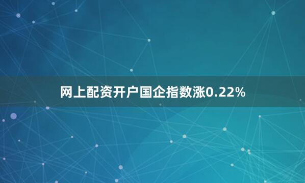 网上配资开户国企指数涨0.22%