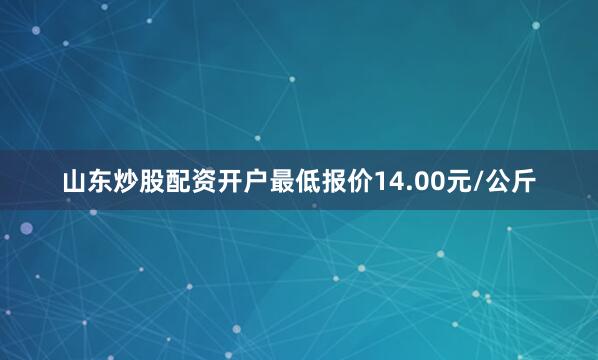 山东炒股配资开户最低报价14.00元/公斤
